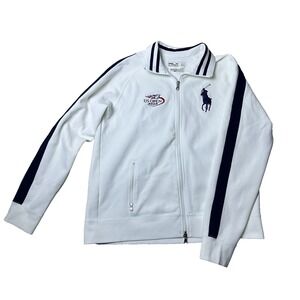 Ralph Lauren RLX Womens ‎ XL White Navy Full Zip Track Jacket US Open 2006